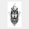 Tatouage temporaire animal féroce Loup et motifs Mandalas - Faux tatouage
