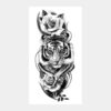 Tatouage temporaire animal féroce Tigre Aux Deux Roses - Faux tatouage