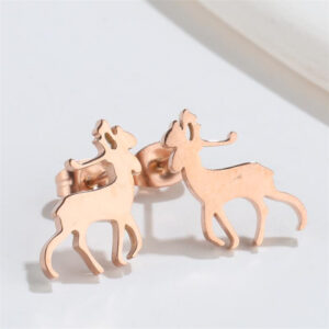 Boucles d'oreilles Cerf Or rose