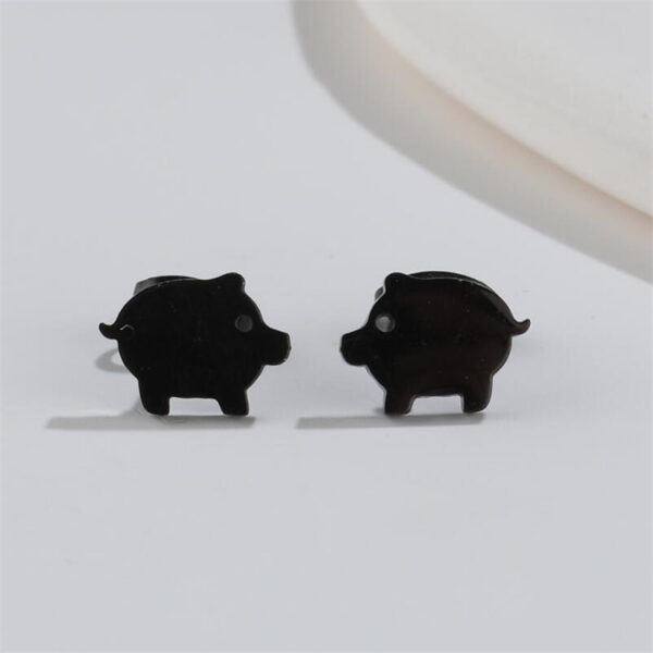 Boucles d'oreilles Cochon Noir