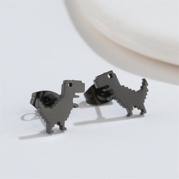 Boucles d'oreilles Dinosaure Noir