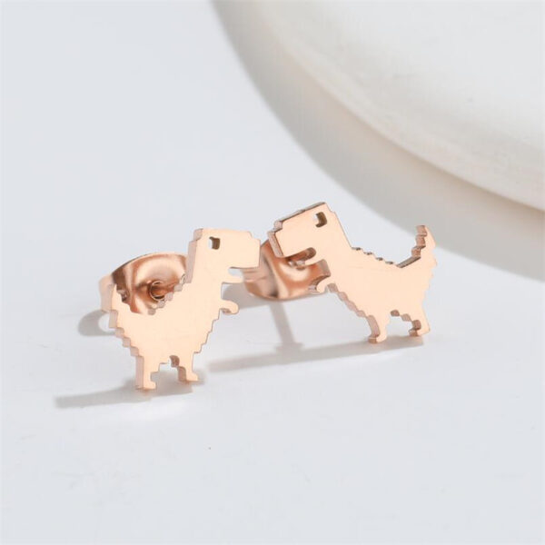 Boucles d'oreilles Dinosaure Or rose