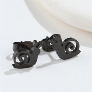 Boucles d'oreilles Escargot Noir