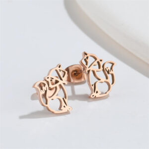 Boucles d'oreilles Renard Or rose