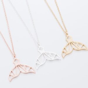 Collier queue de Baleine Or Argent et Or rose