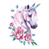 Tatouage-temporaire-Licorne-aux-fleurs