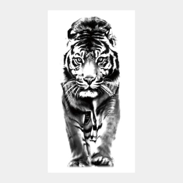Tatouage temporaire animaux féroce Tigre sauvage et puissant - Faux tatouage