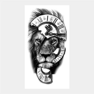Tatouage temporaire Lion gardien du temps