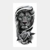 Tatouage temporaire animal féroce Lion Avec une rose - Faux tatouage