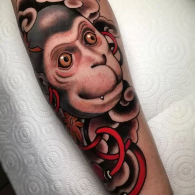 tatouage de singe traditionnel
