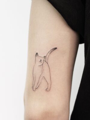 tatouage-silouhette-chat