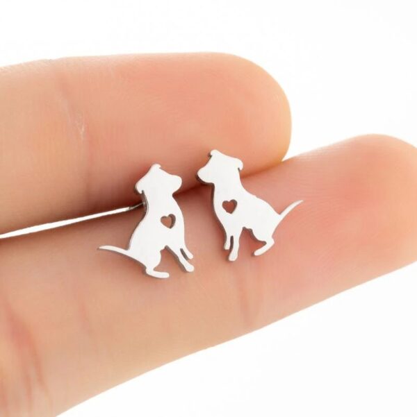 Boucles d'oreilles chien assis / cœur